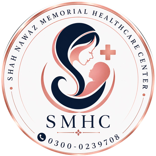 Shah Nawaz Memorial Healthcare Center emblem — a mother cradling her child